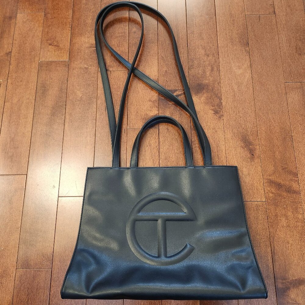 Telfar black shopping tote bag